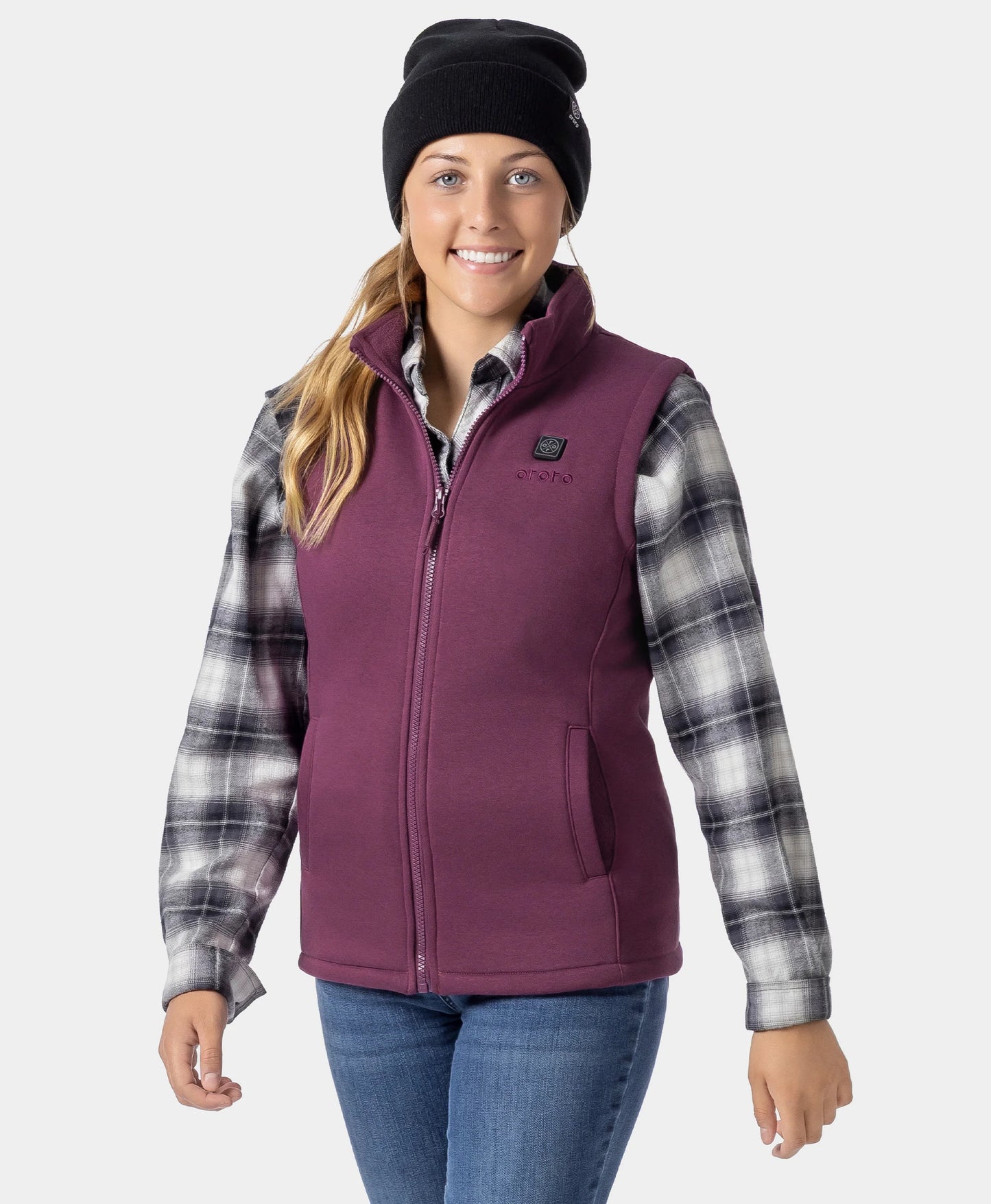 Women's Heated Fleece Vest - Midnight Purple