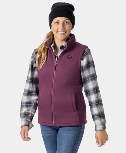 Women's Heated Fleece Vest - Midnight Purple