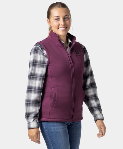 Women's Heated Fleece Vest - Midnight Purple