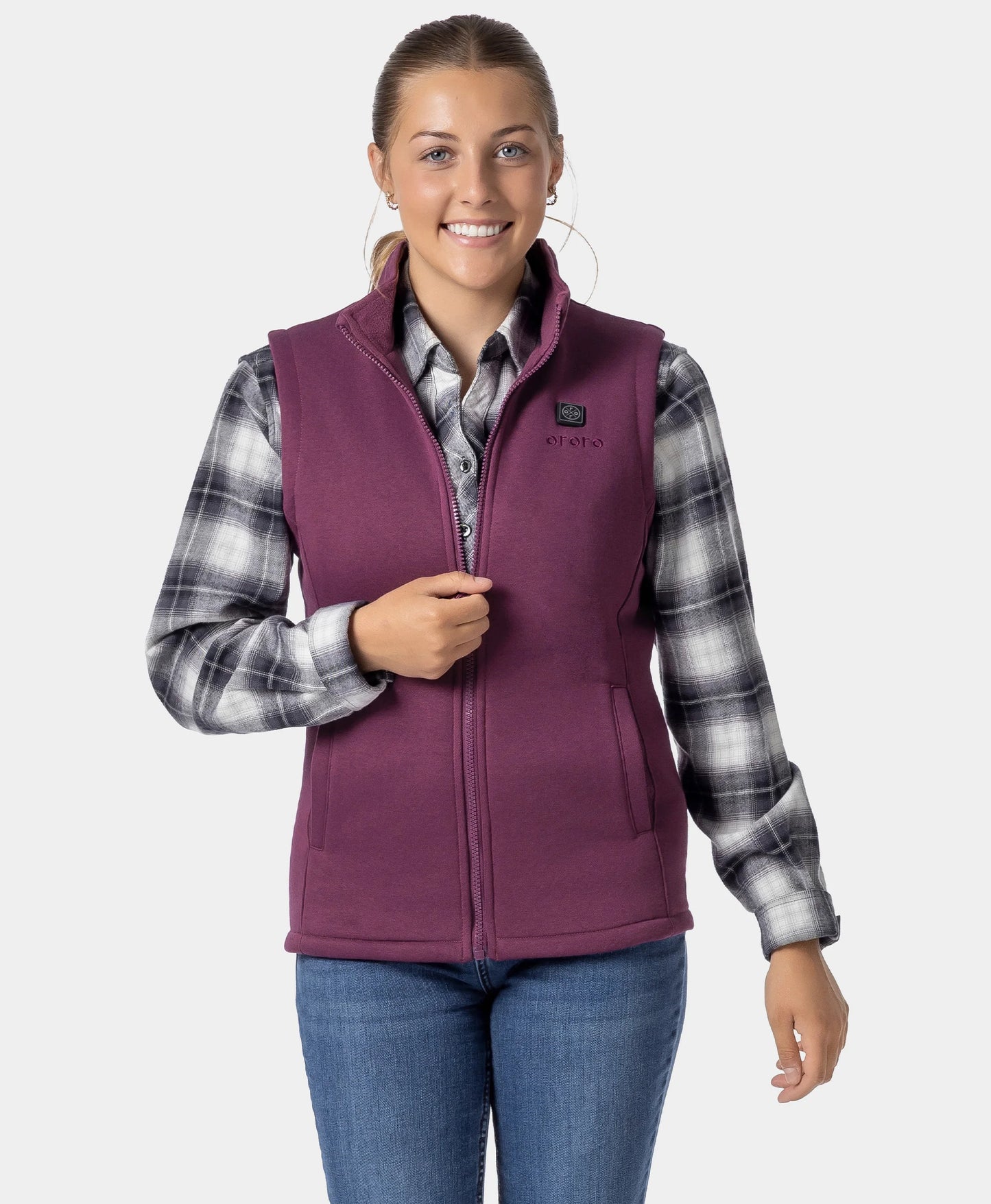 Women's Heated Fleece Vest - Midnight Purple