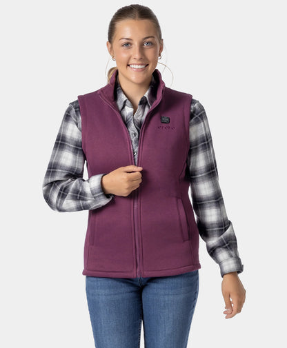 Women's Heated Fleece Vest - Midnight Purple