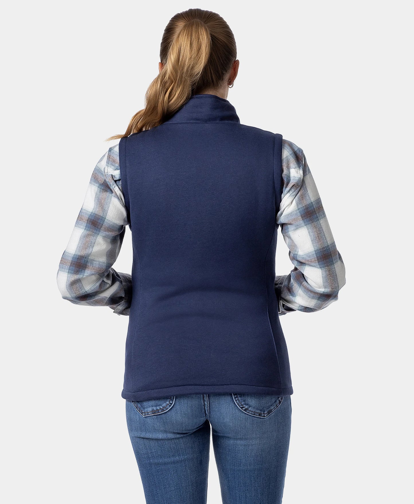Women's Heated Fleece Vest - Blue