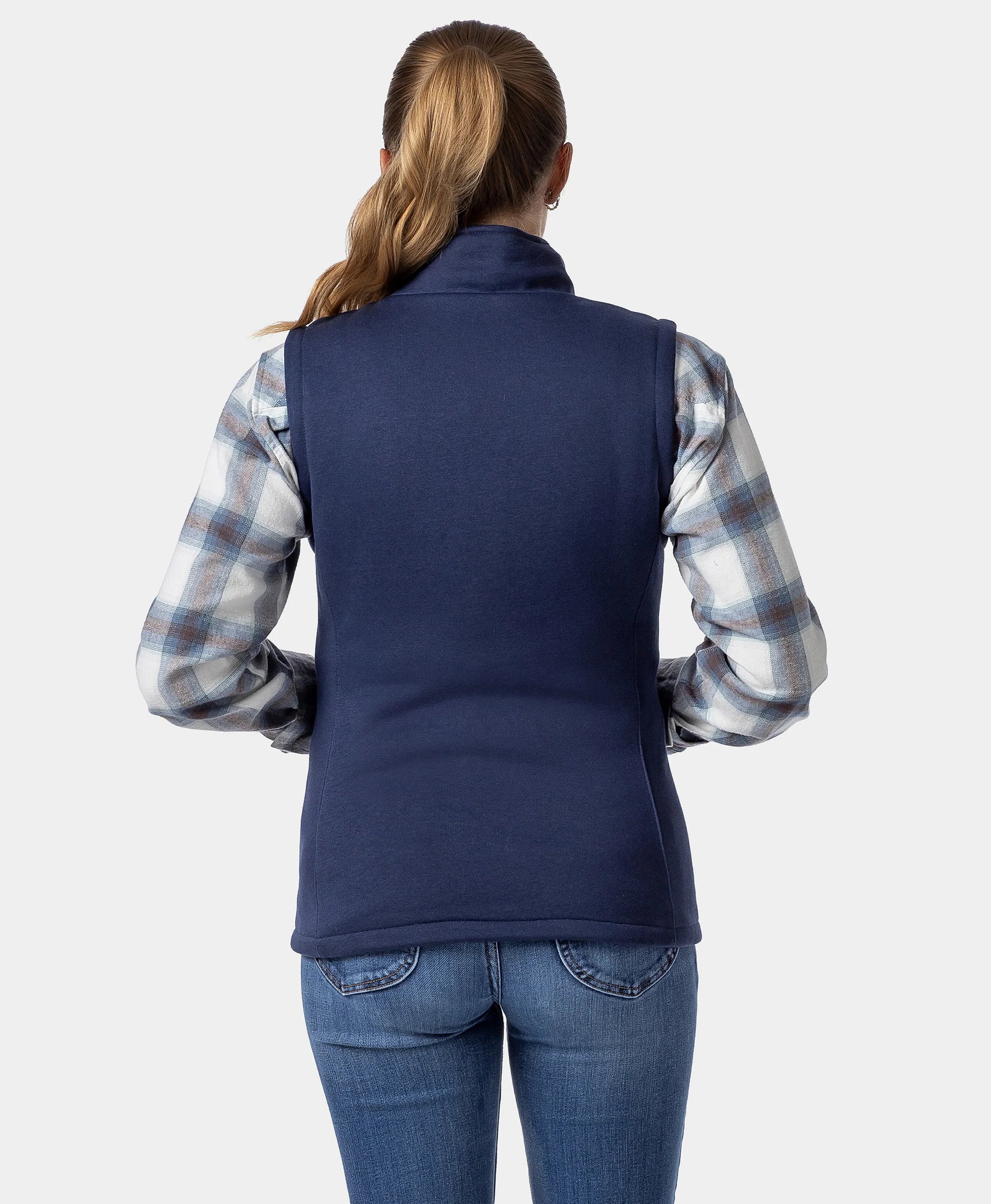 Women's Heated Fleece Vest - Blue