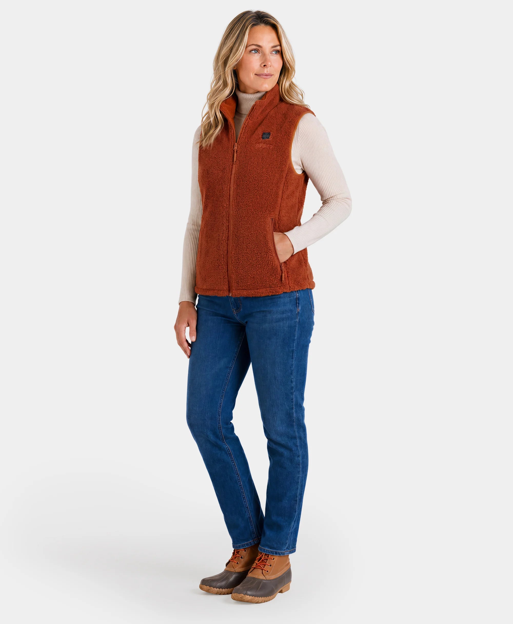 Women's Heated Recycled Fleece Vest, Thumbnail 3