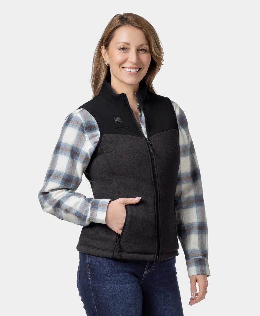 Heated Sweater Fleece Vest | Women's Vest | ororo®