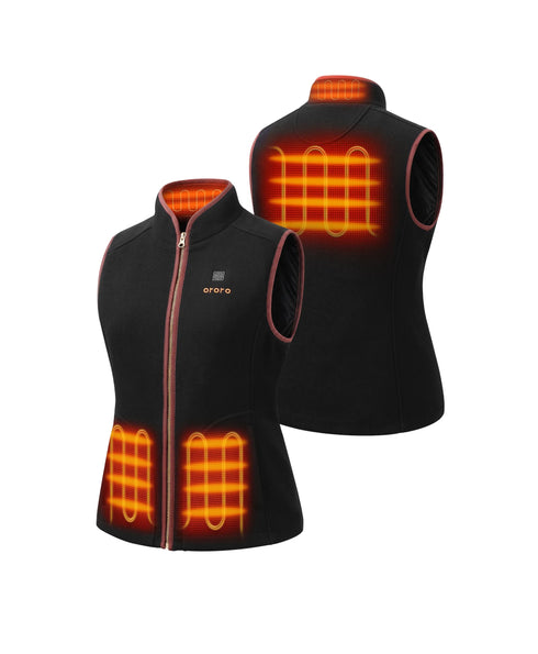 4 Heating Zones on Left & Right Hand Pockets, Mid-back and Collar