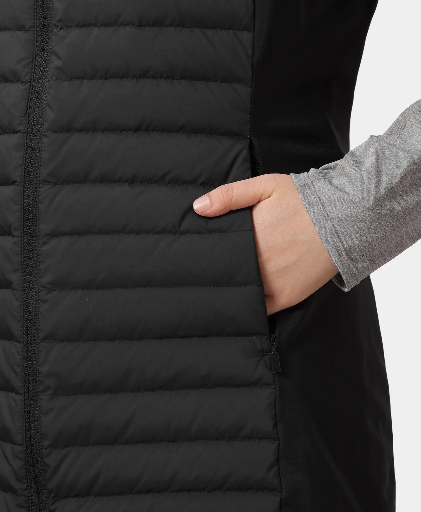 Women's 5-Zone Heated Long Down Vest-black