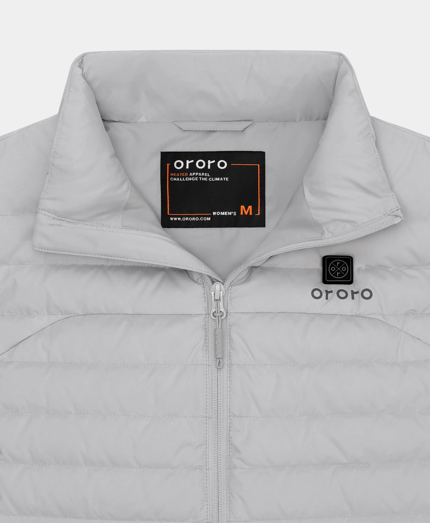 Women's 5-Zone Heated Long Down Vest- gray