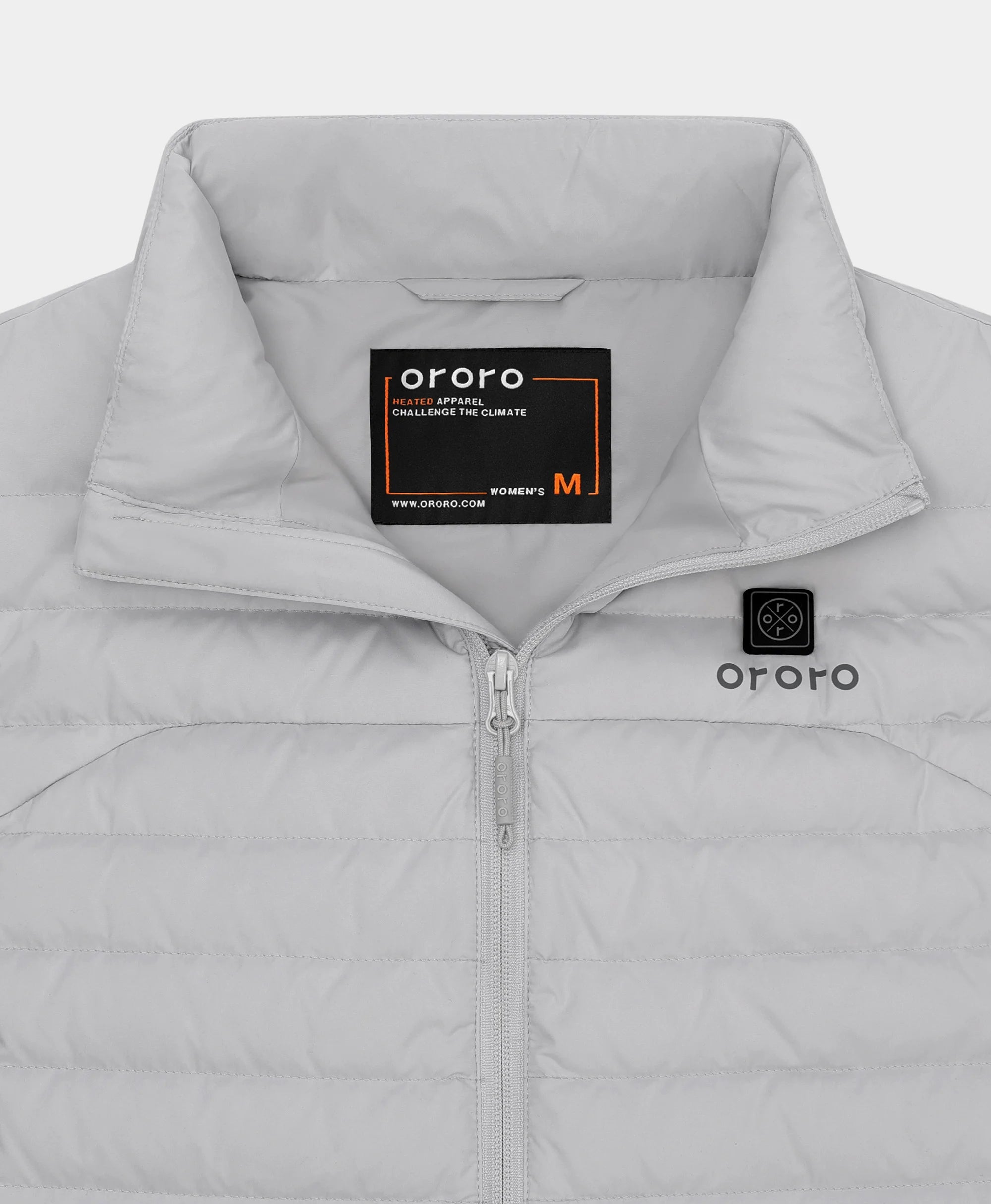 Women's 5-Zone Heated Long Down Vest- gray