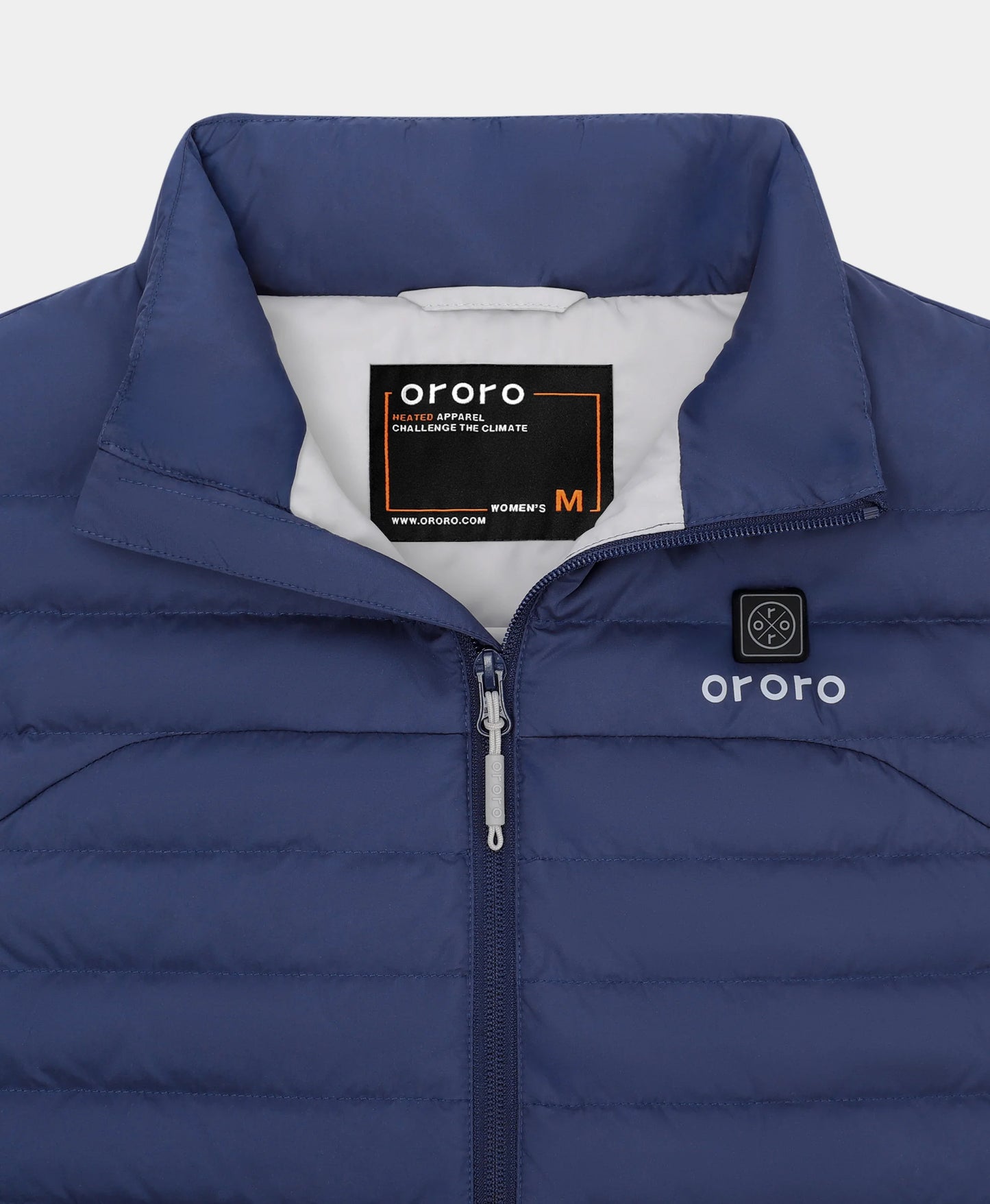 Women's 5-Zone Heated Long Down Vest- blue