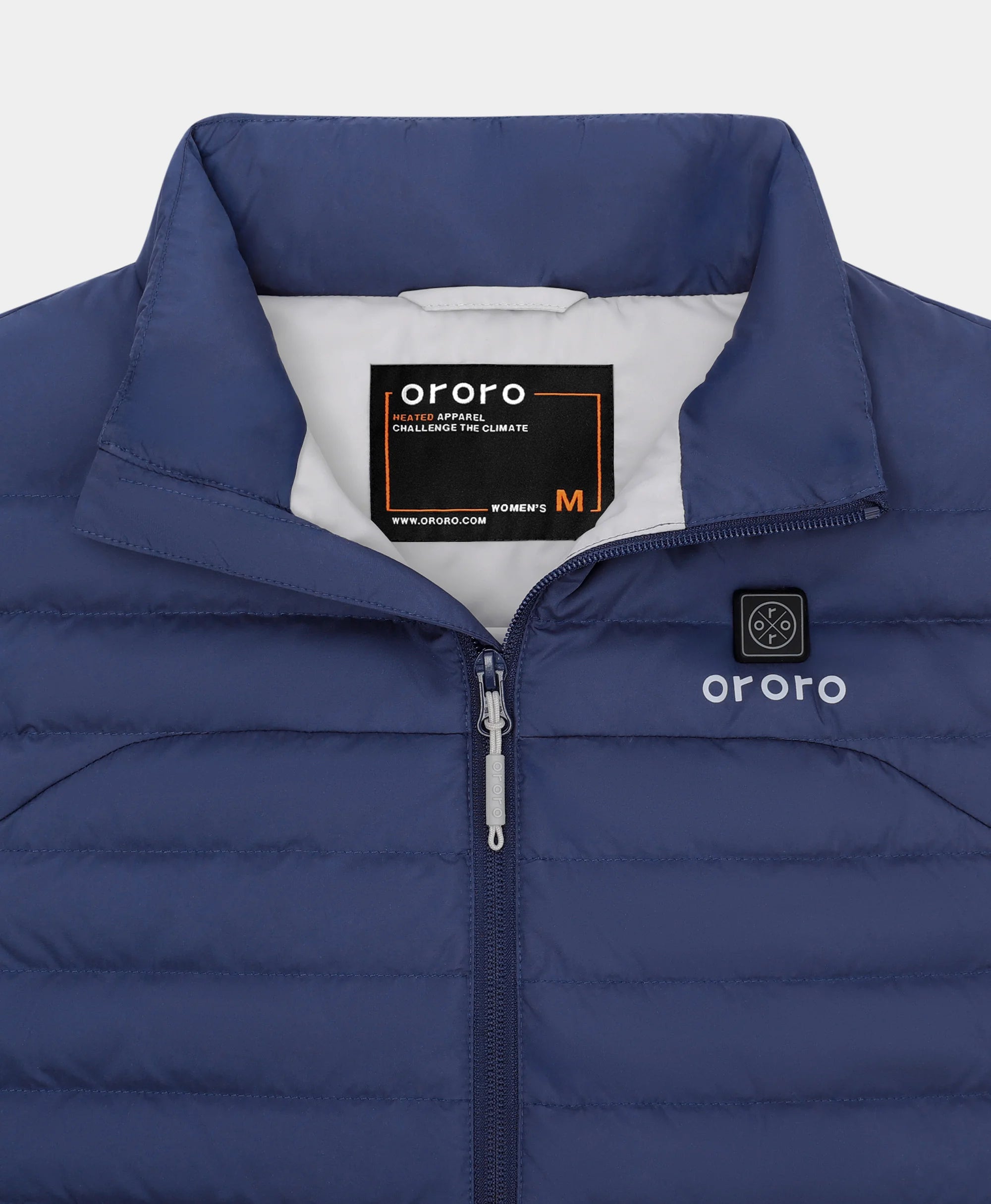 Women's 5-Zone Heated Long Down Vest- blue