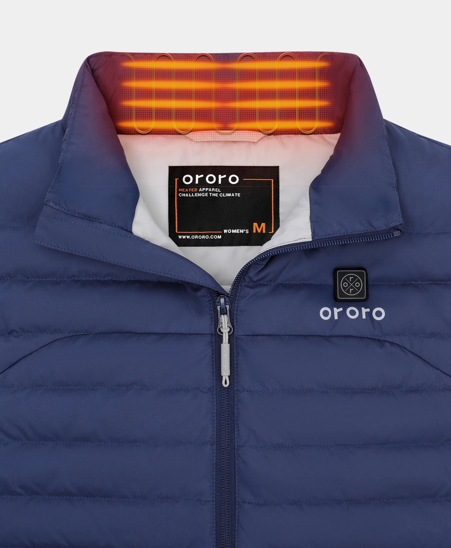 Women's 5-Zone Heated Long Down Vest- blue