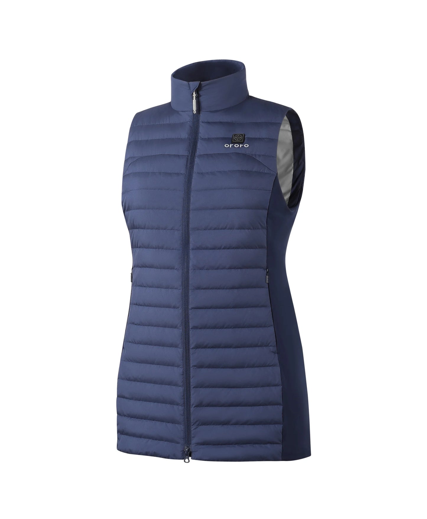 Women's 5-Zone Heated Long Down Vest- blue