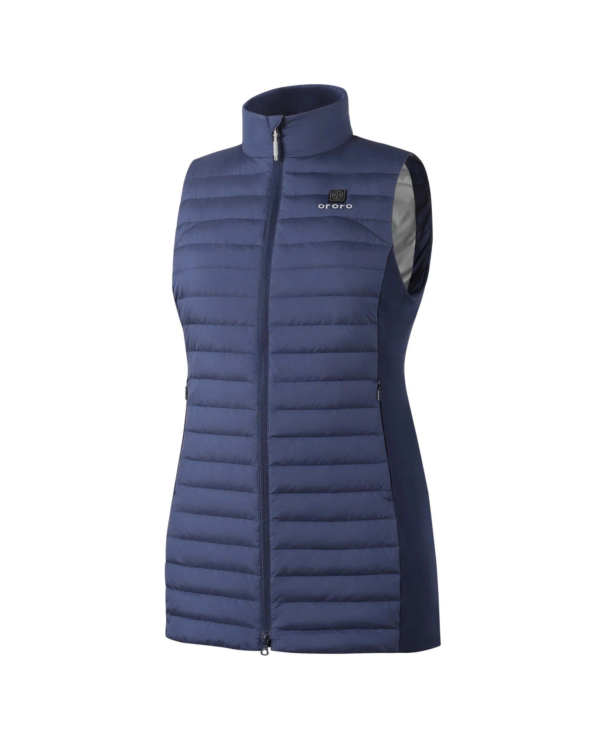 Women's 5-Zone Heated Long Down Vest- blue