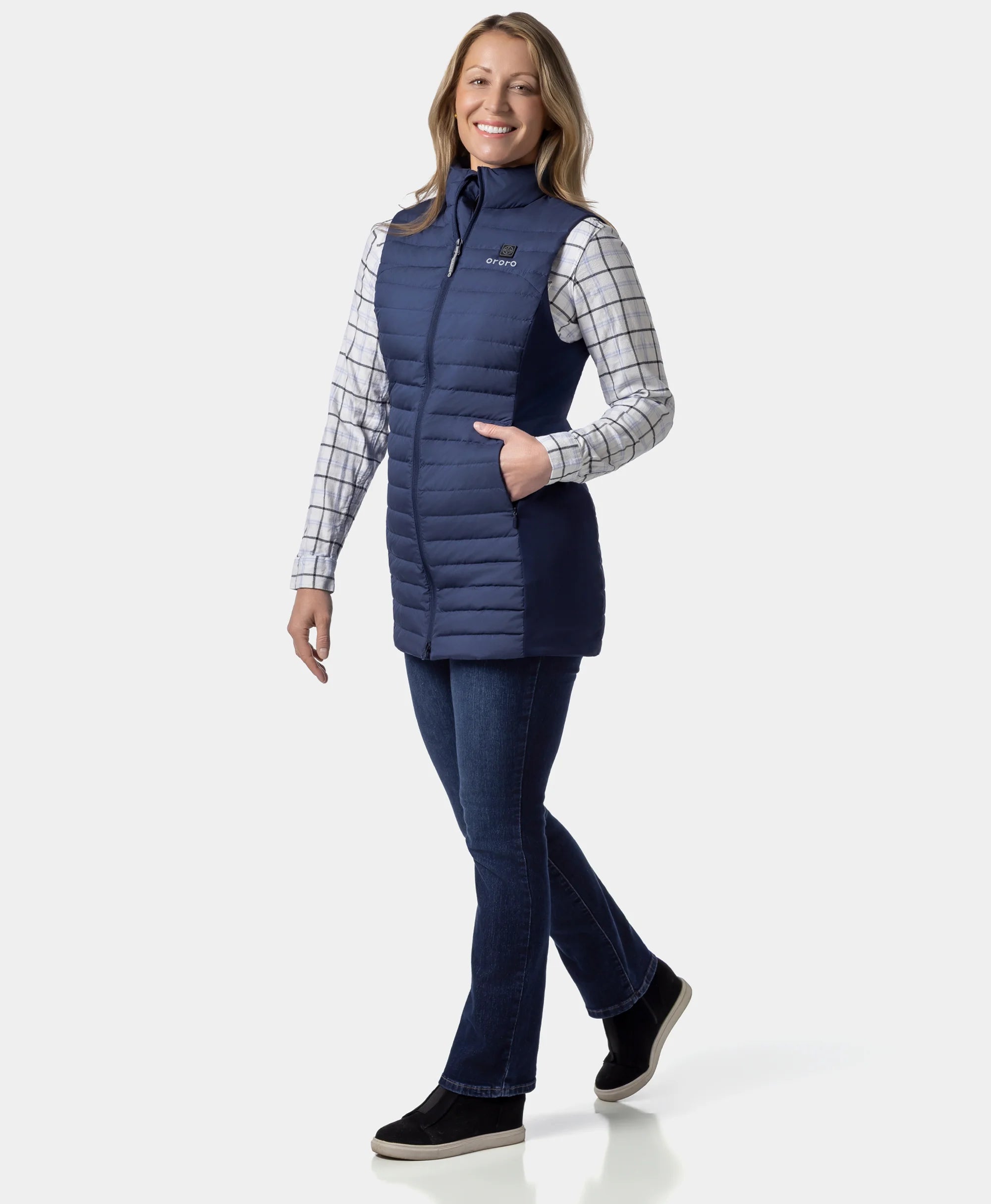 Cloudmere Women's 5-Zone Heated Long Down Vest, Thumbnail 24