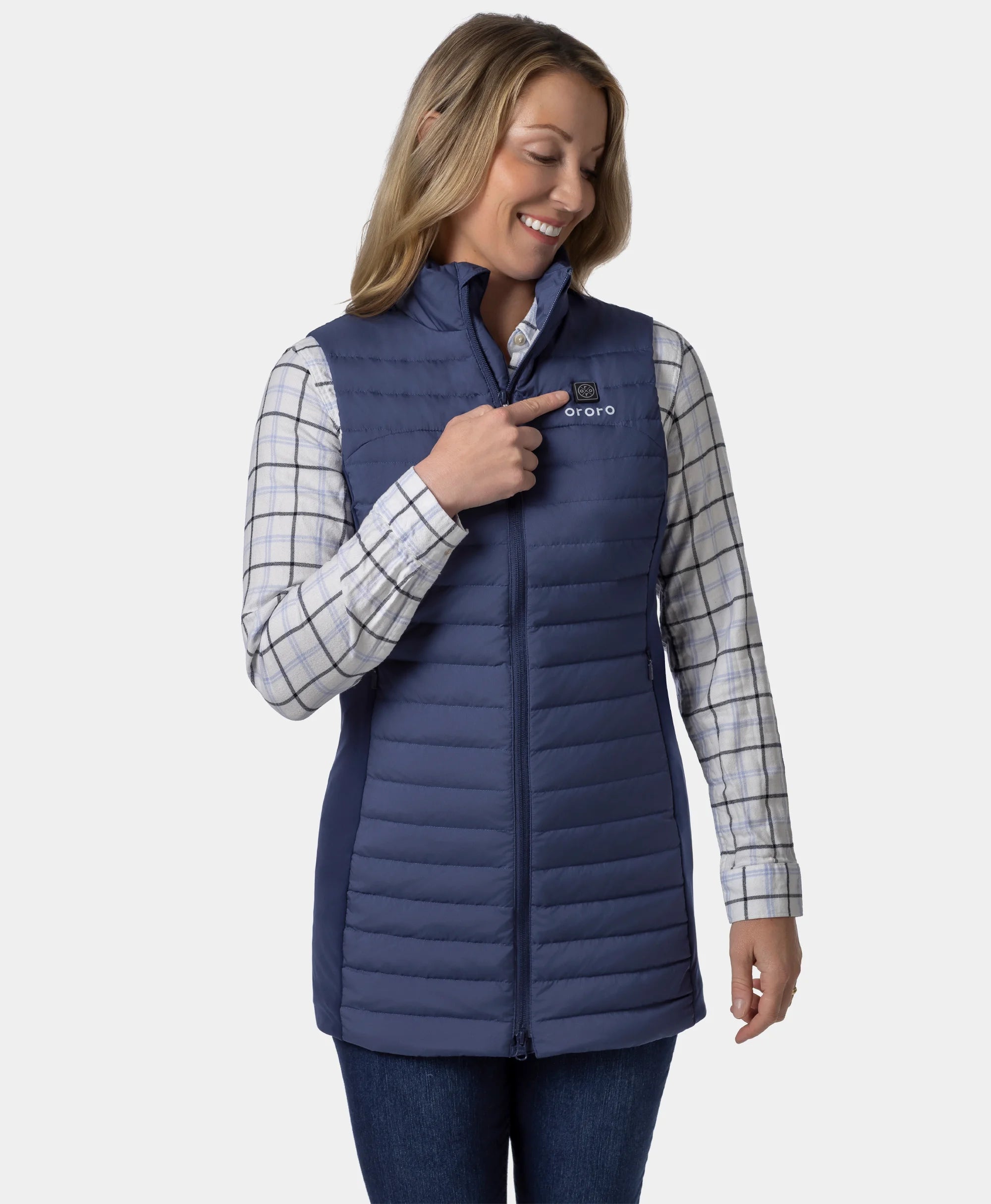 Cloudmere Women's 5-Zone Heated Long Down Vest, Thumbnail 23