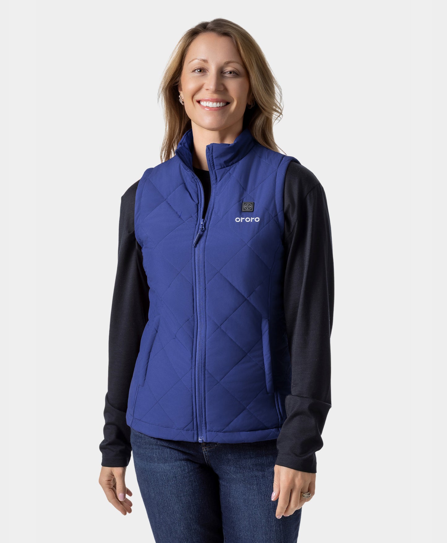 Women's Heated Quilted Vest - pure blue