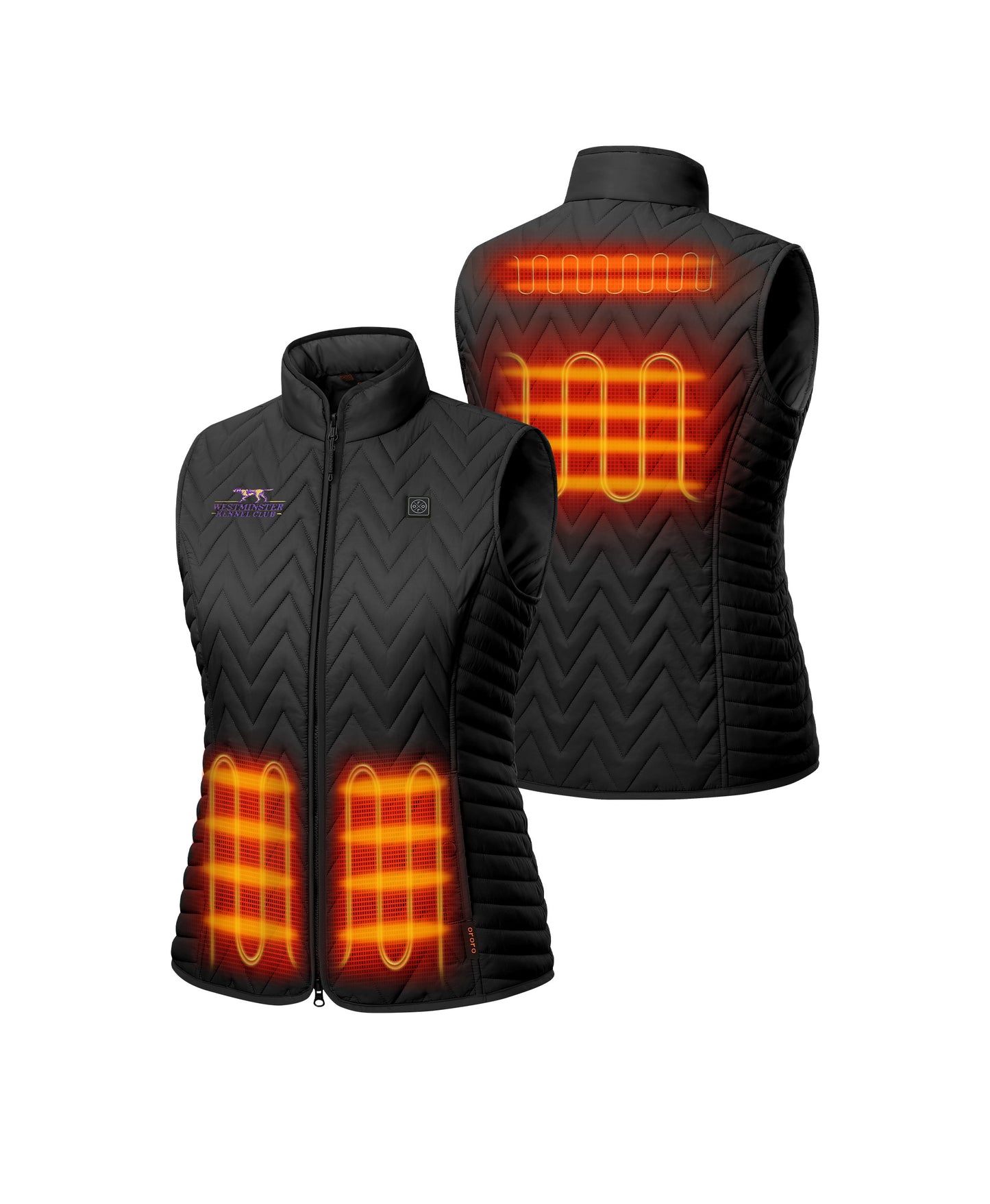 Women's Heated Chevron Quilted Vest (Purple) - Westminster Kennel Club® Edition