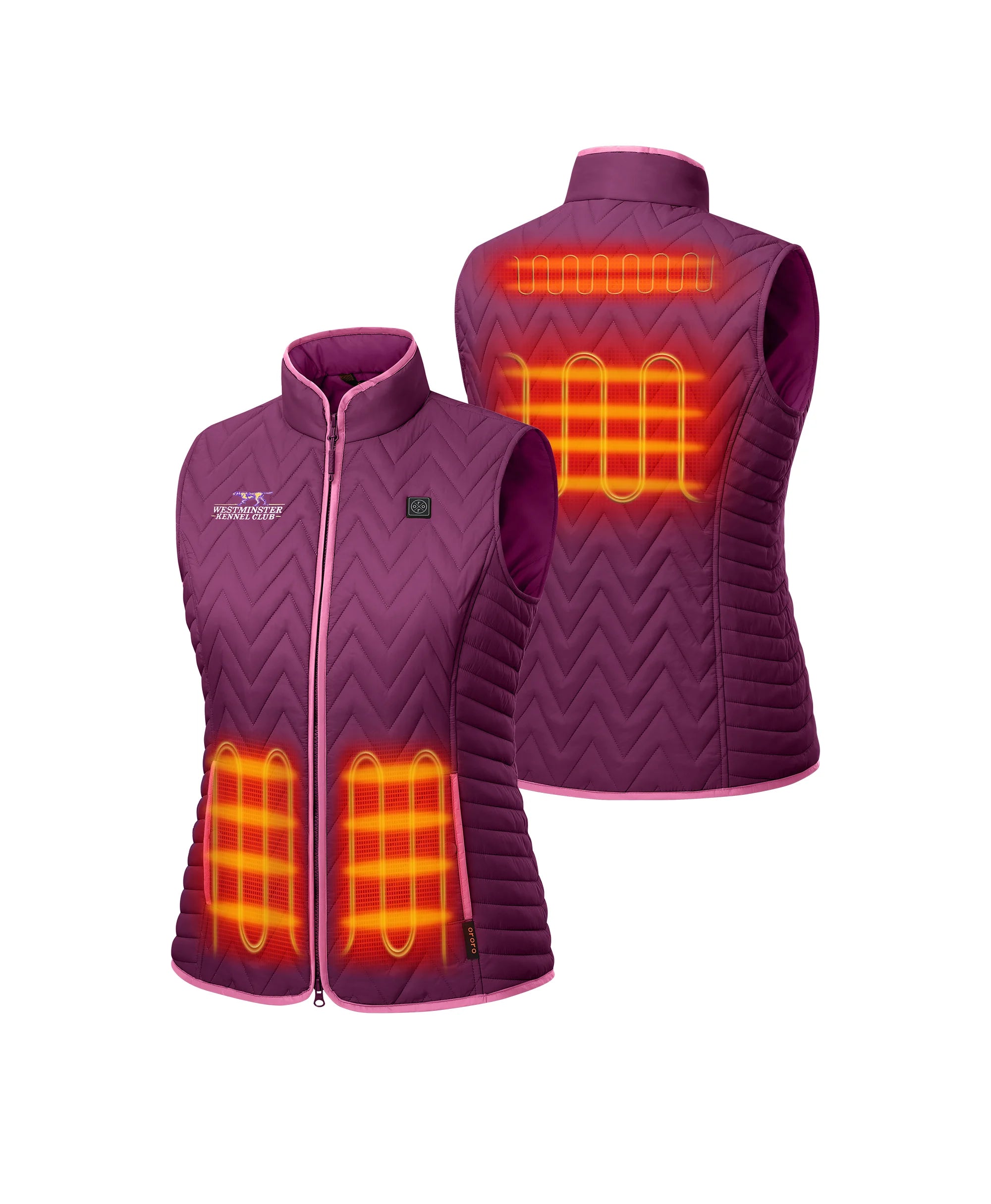 Women's Heated Chevron Quilted Vest (Purple) - Westminster Kennel Club® Edition, Thumbnail 2