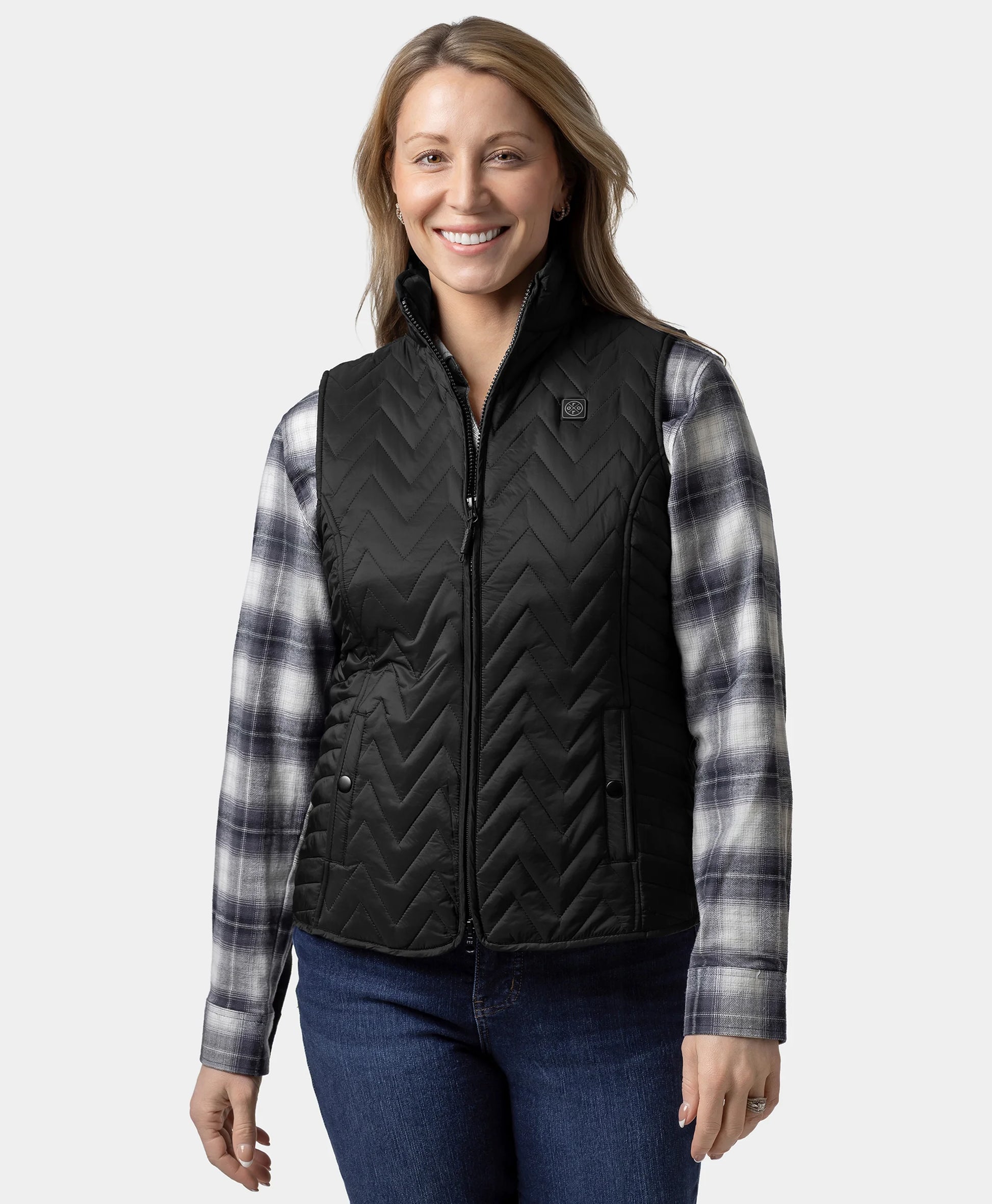 Women's Heated Chevron Quilted Vest Lightweight Warmth ororo®