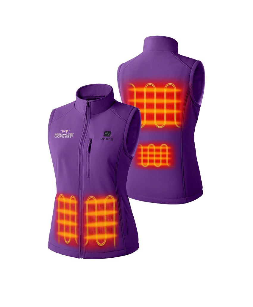 Women's 4-Zone Heated Softshell Vest (Purple) - Westminster Kennel Women's 4-Zone Heated Softshell Vest (Purple) - Westminster Kennel