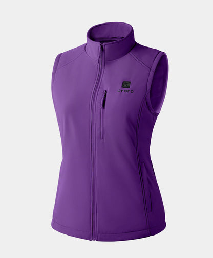 Women's Heated Softshell Vest - Lower Back Heating - Purple