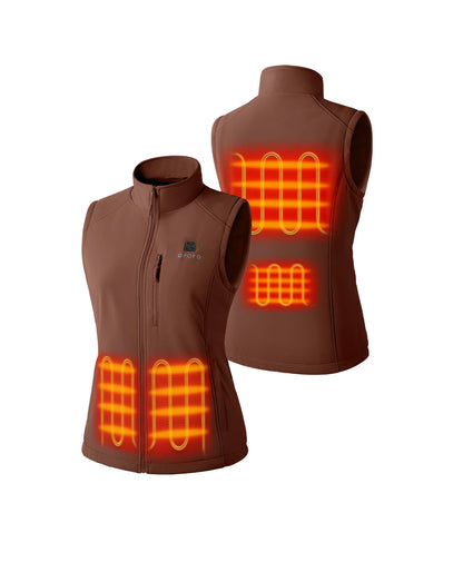 4 heating zones: left & right front pockets, mid-back, lower back