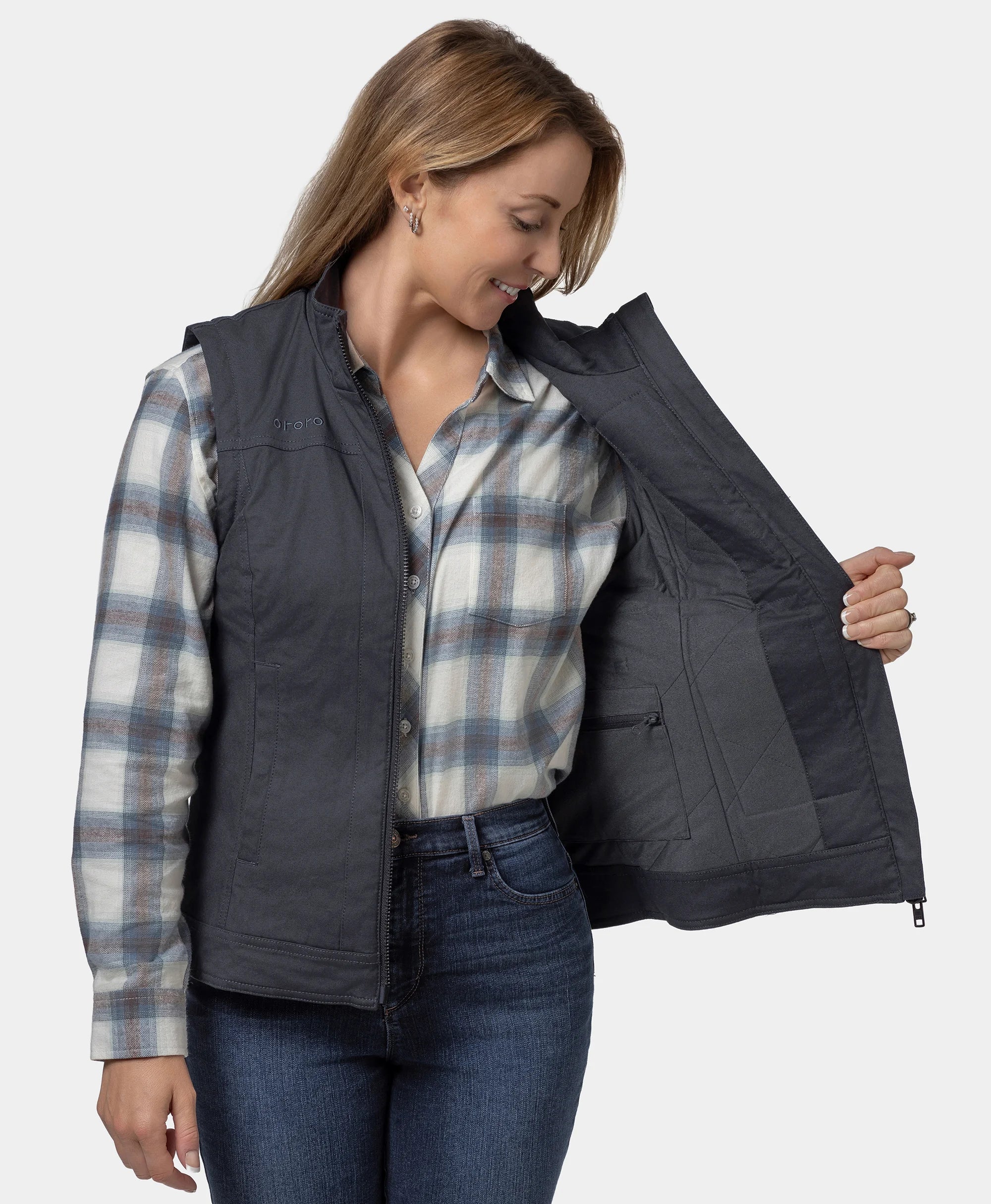 Cheyenne Women's 5-Zone Dual-Control Heated Canvas Vest 