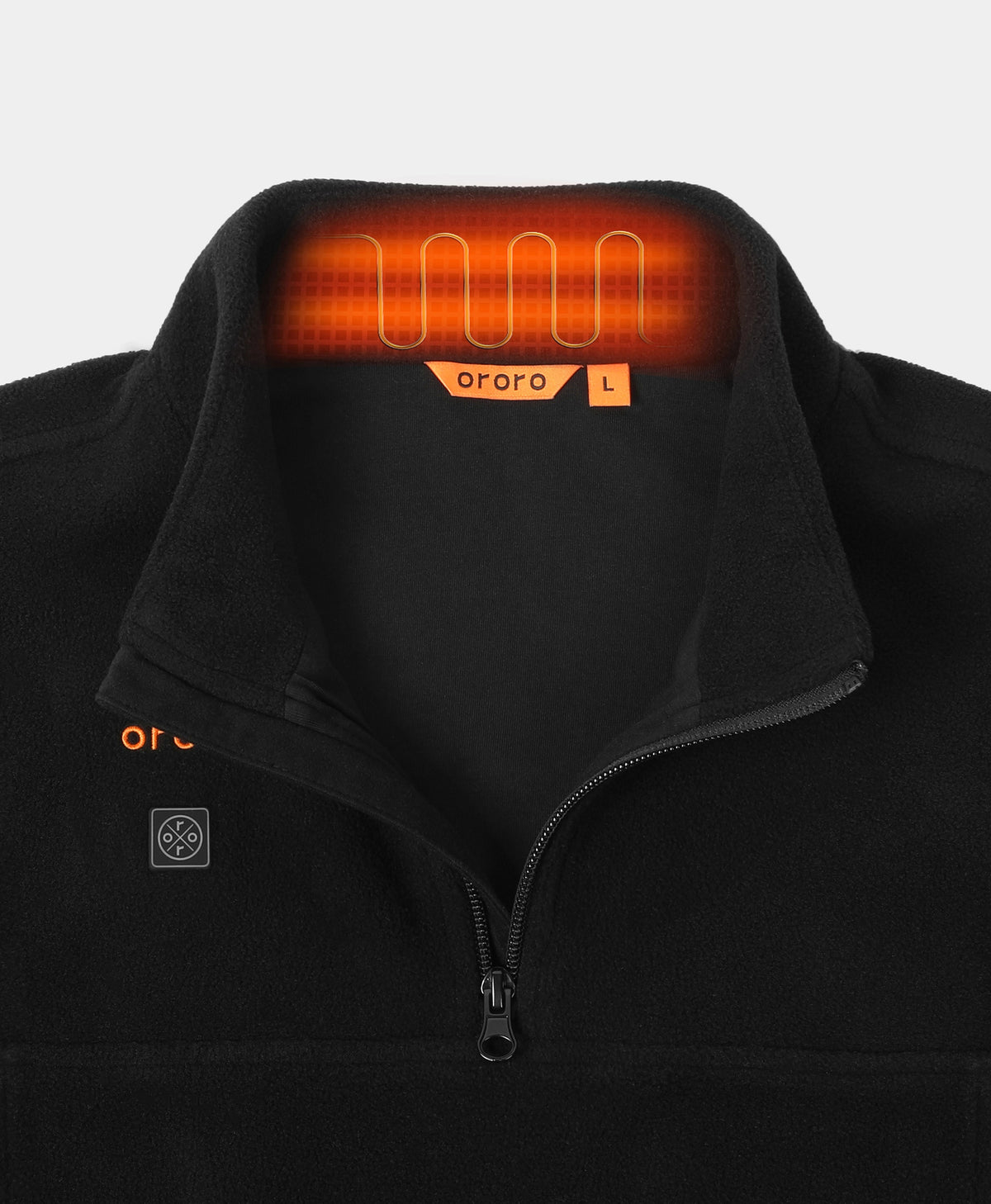 Kids' 4-Zone Heated Fleece Qtr Zip Jacket with collar heating