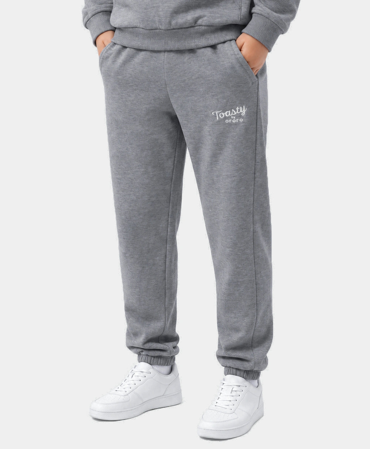 Toasty Kids' 3-Zone Heated Fleece Sweatpants - Flecking Gray