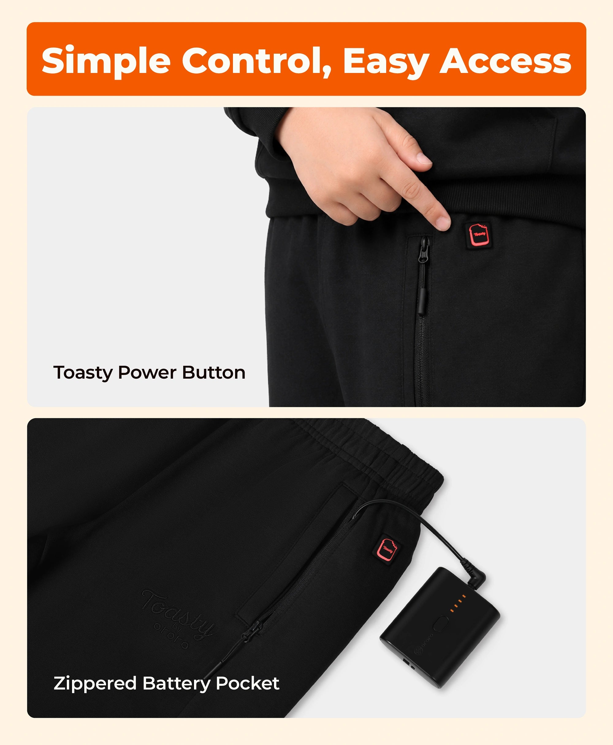 Toasty Kids' 3-Zone Heated Fleece Sweatpants, Thumbnail 15