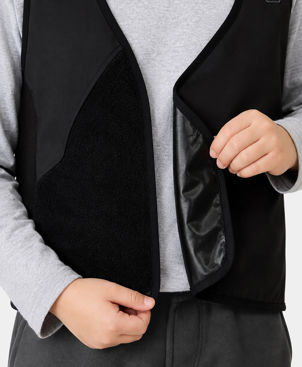Large hook-and-loop front closure