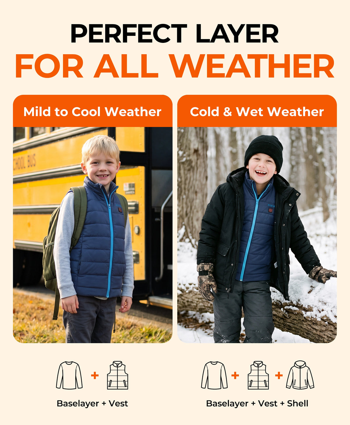 Kids' 4-Zone Classic Heated Vest is Perfect Layer for All Weather