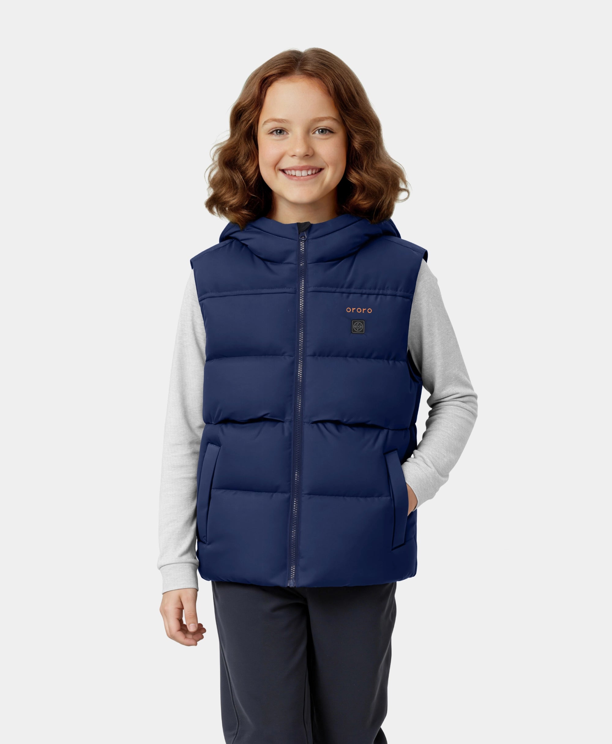 Kids' 4-Zone Hooded Heated Down Vest