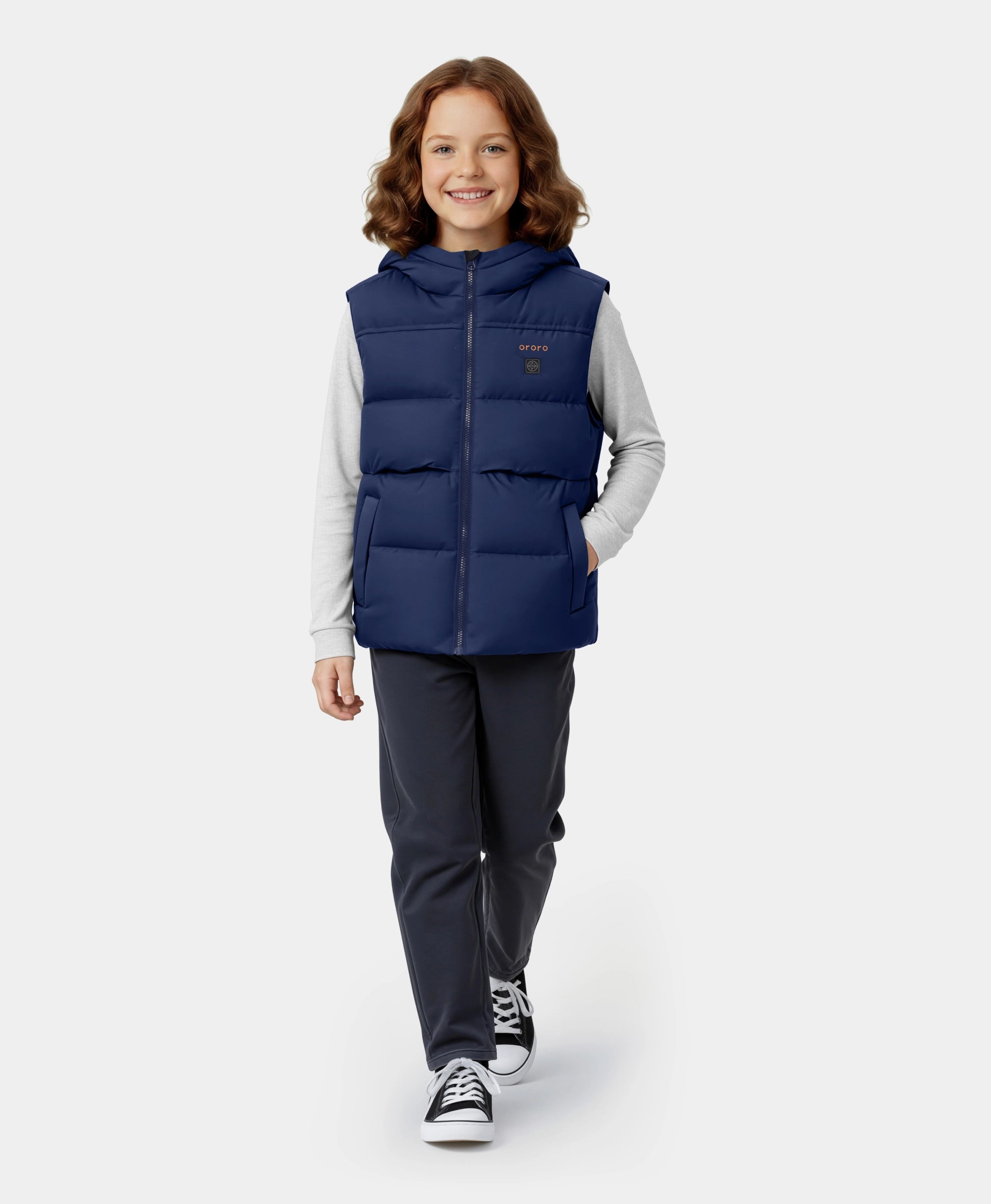 Kids' 4-Zone Hooded Heated Down Vest