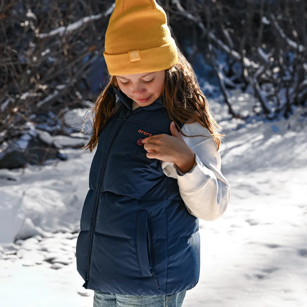 Kids' 4-Zone Hooded Heated Down Vest