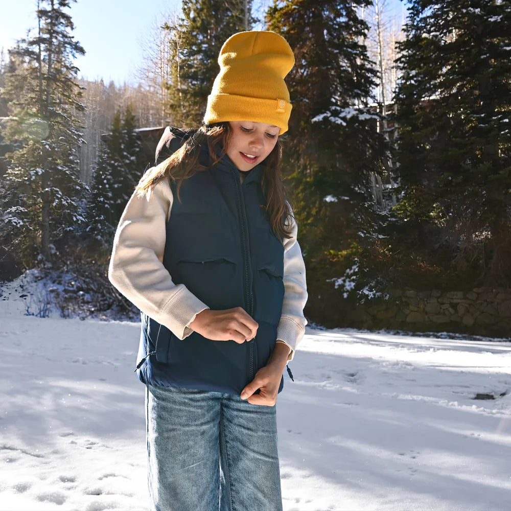 Kids' 4-Zone Hooded Heated Down Vest