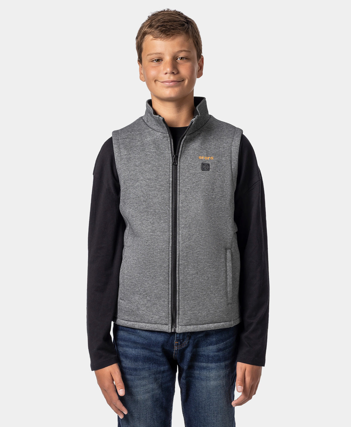 Kids' 4-Zone Heated Fleece Vest - Flecking Gray