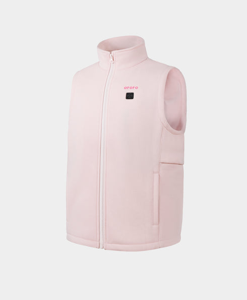 Kids' 4-Zone Heated Fleece Vest - Soft Pink