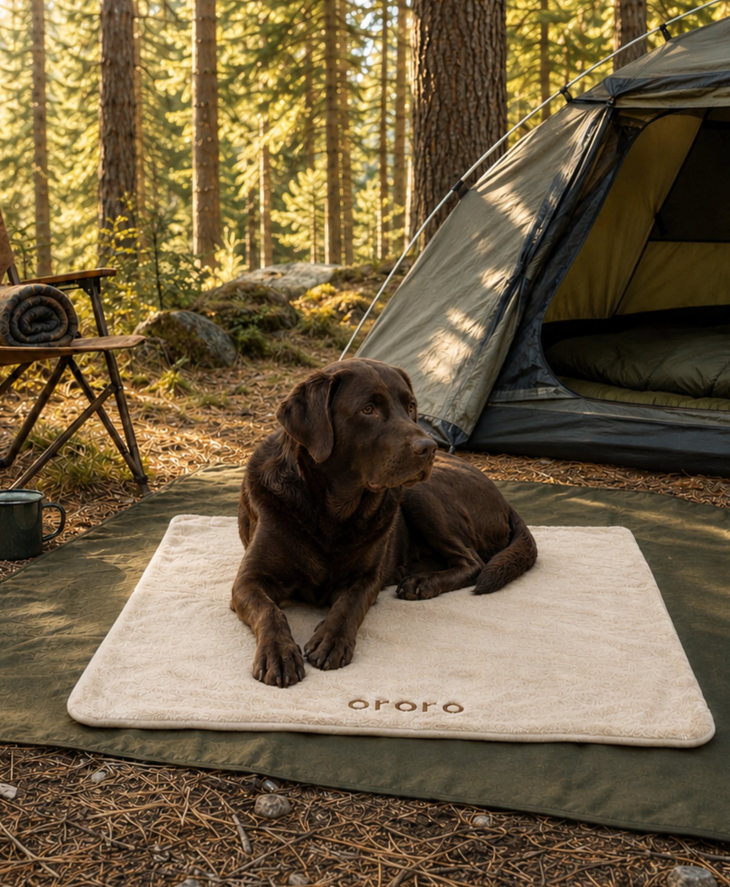 Outdoor adventure with Kozzzy 2-Zone Heated Pet Blanket - oatmeal