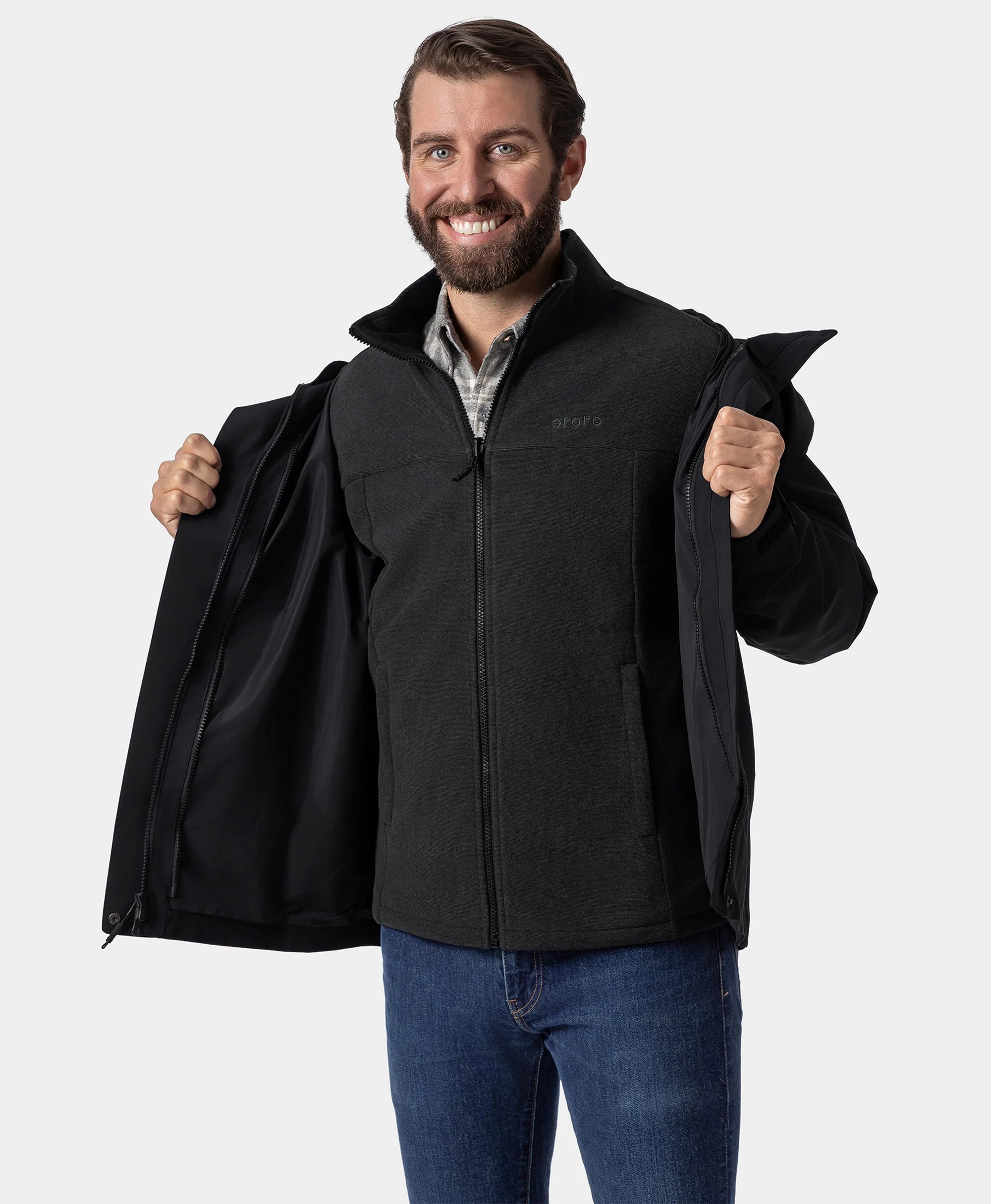 River Ridge Men’s 3-in-1 Heated Jacket with Fleece Liner