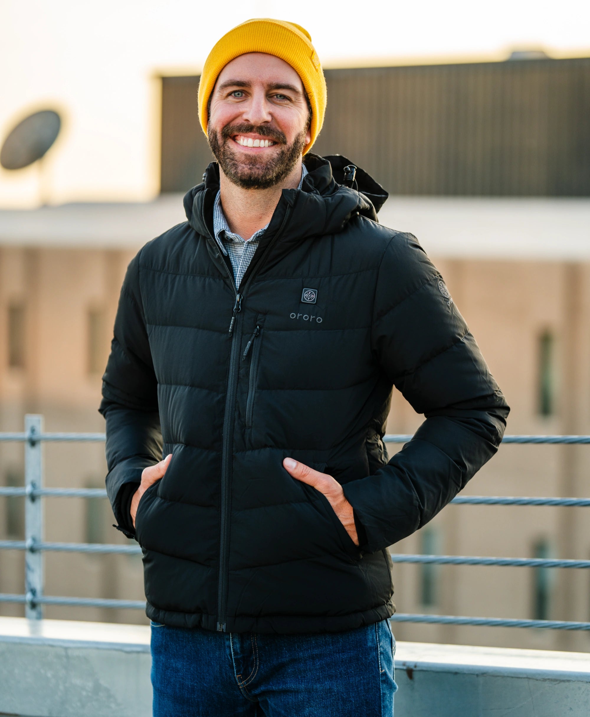 Men's Heated Down Jacket - Black