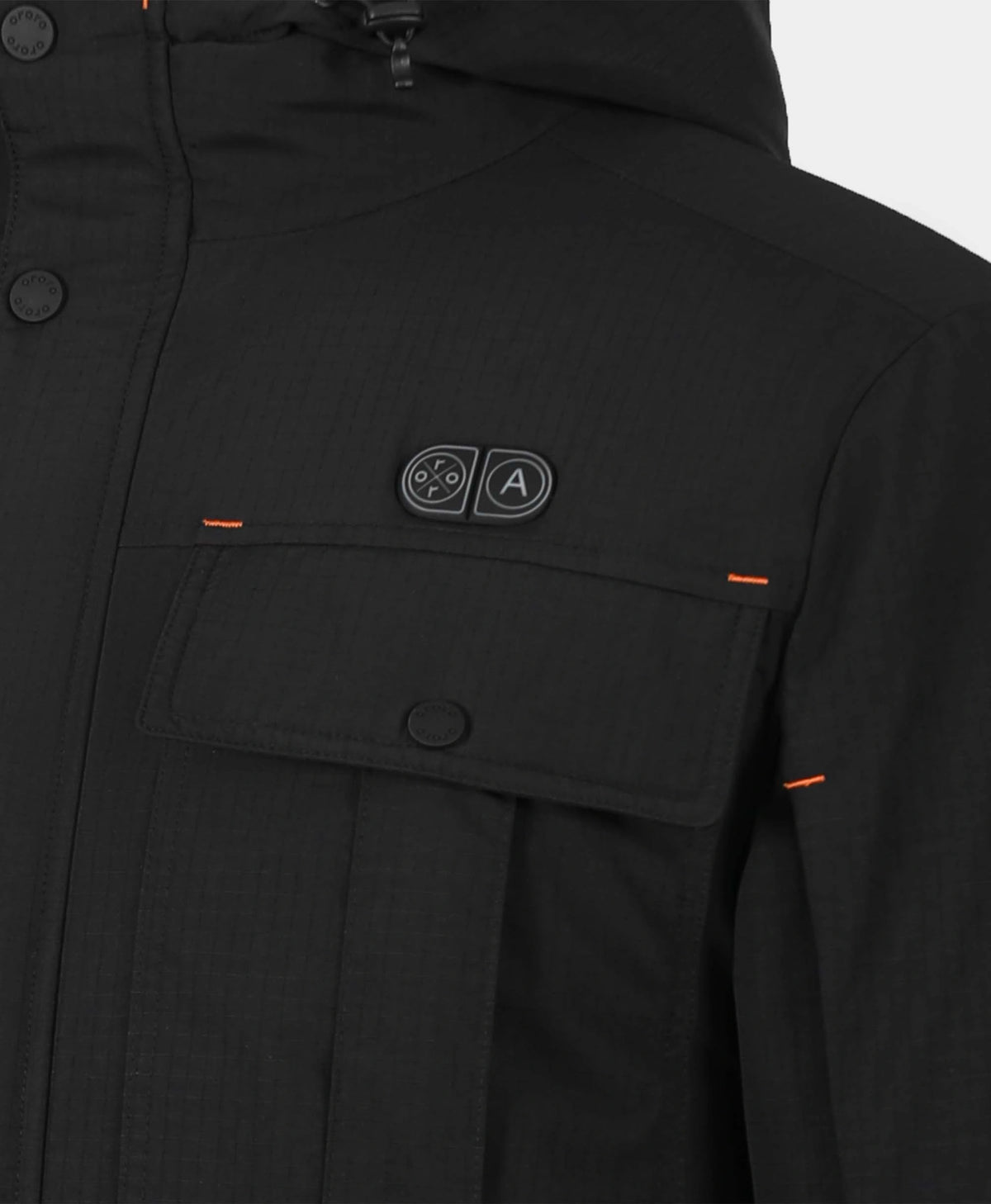 Dual control buttons on ororo men's heated jacket for separate heating zones