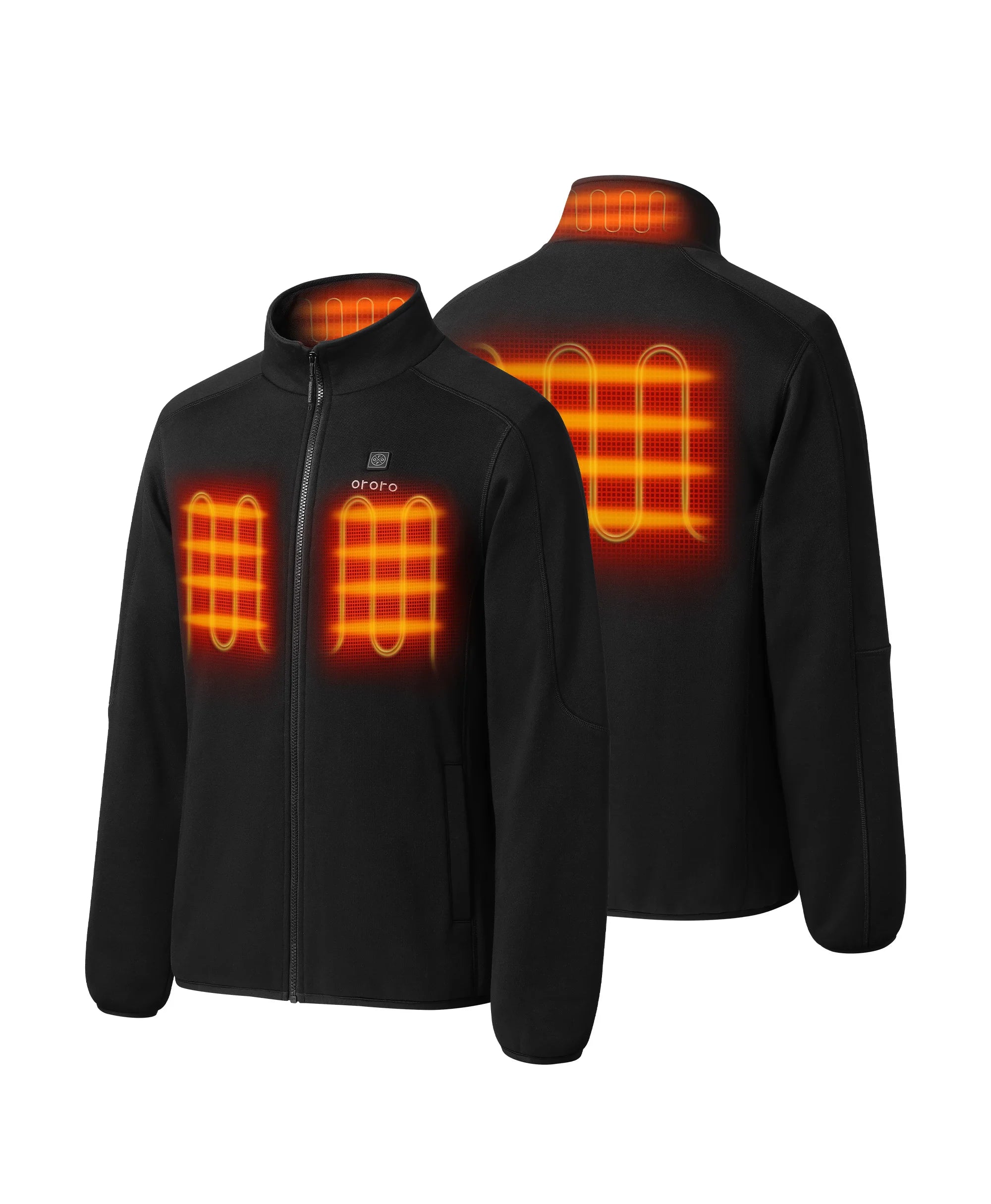 4 Heating zones: left & right chest, mid-back and collar