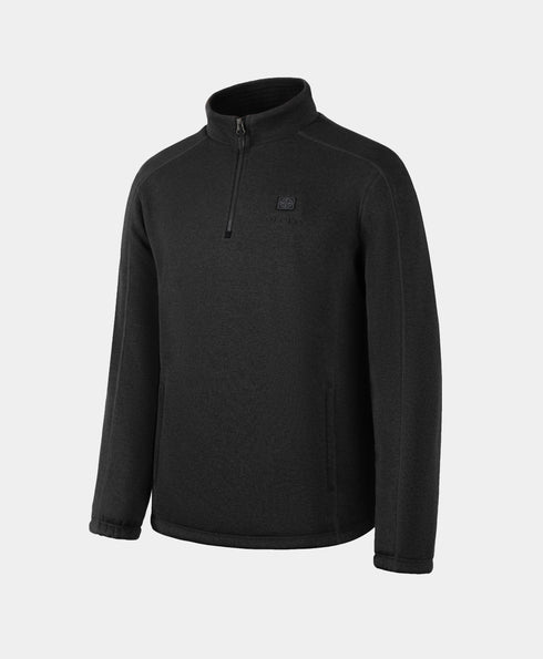 Black Augusta men’s heated sweater fleece quarter-zip jacket