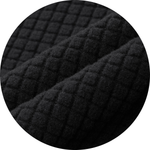 Close-up of a black quilted fabric texture