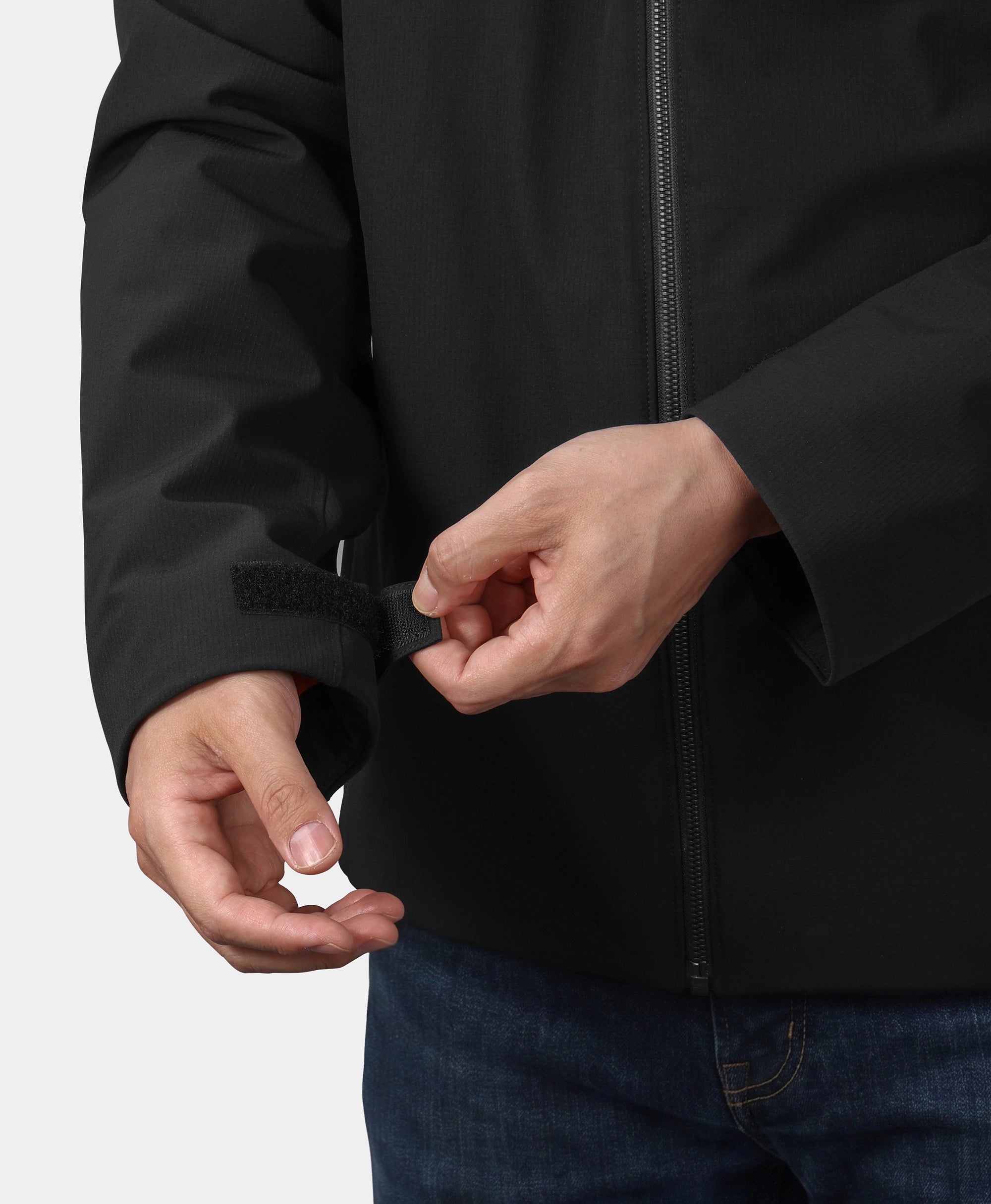 Close-up of ororo Heartland Men's 5-Zone Heated Insulated Hoodie Adjustable Cuffs