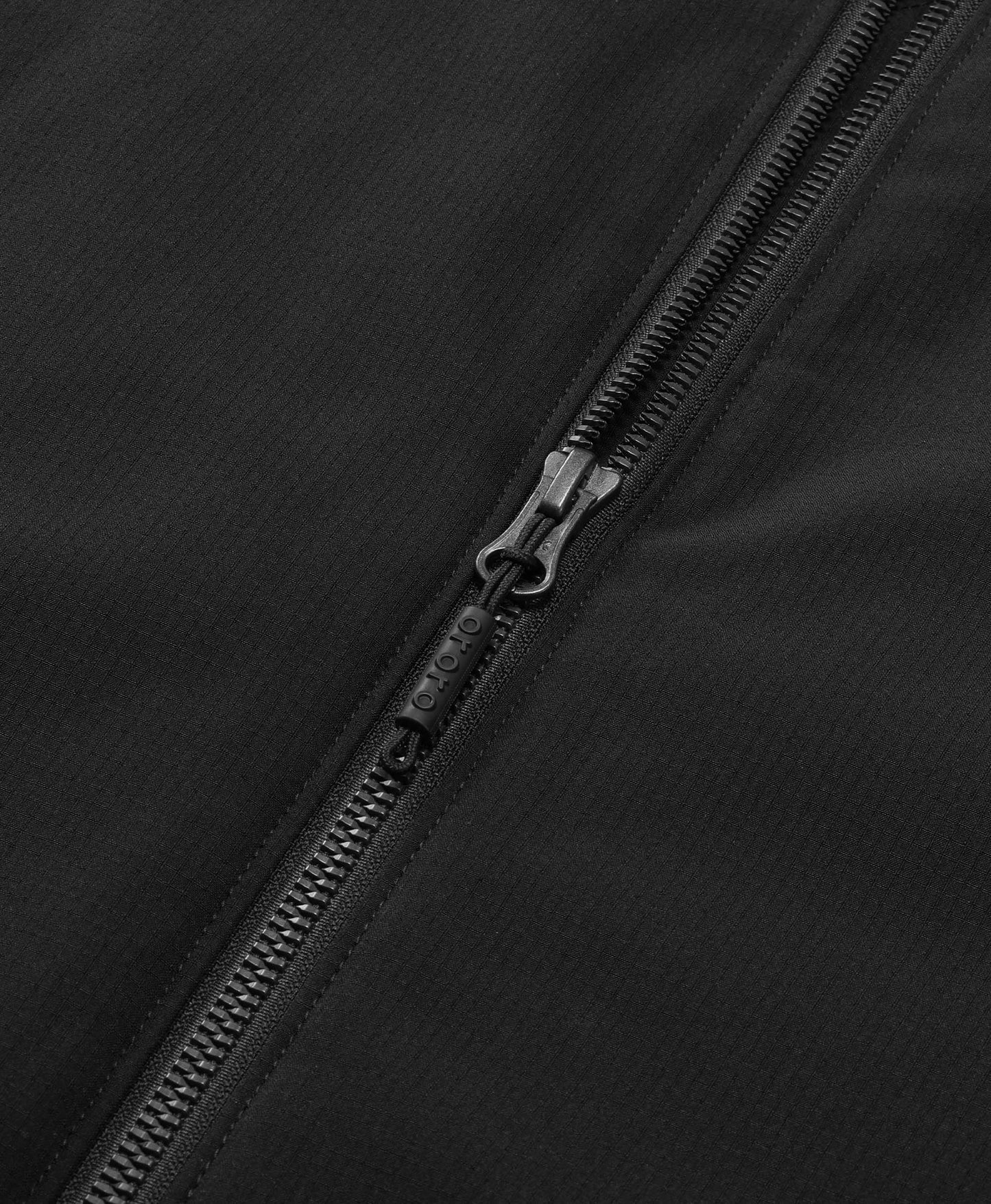 Close-up of ororo Heartland Men's 5-Zone Heated Insulated Hoodie zipper