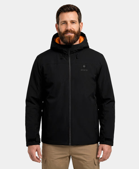Front view of ororo Heartland Men's 5-Zone Heated Insulated Hoodie