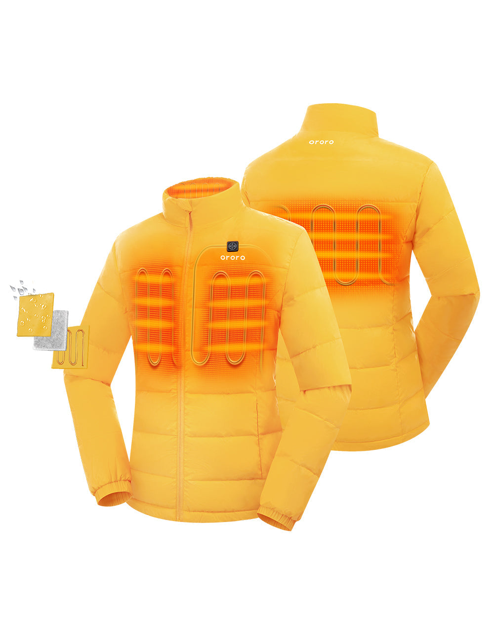 4 Heating Zones: Left & Right Chest, Upper back, and Collar